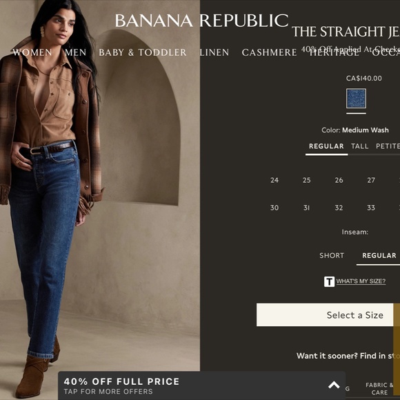 Banana Republic Straight Fit Raw Hem size 32 regular jeans - Picture 2 of 2